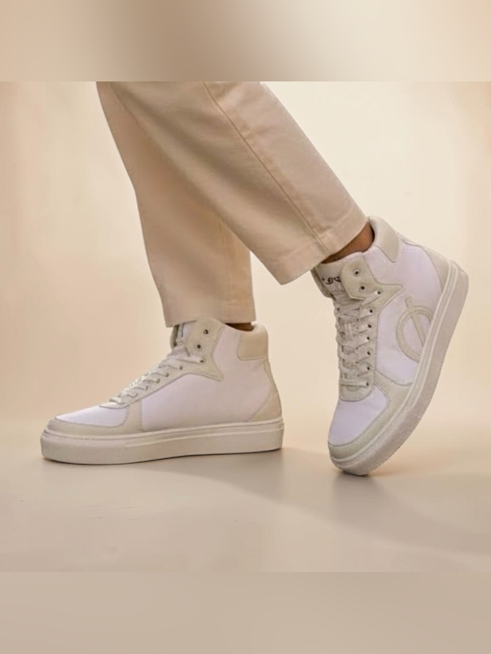 LØCI Womens US 7.5/EU 38 “Eleven” White Natural Vegan High-Top Sneakers NWT/NIB - Picture 11 of 11